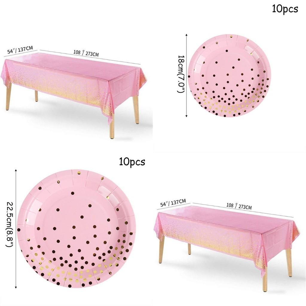 Delightful Pink And Gold Disposable Tableware To Enhance Your Party Atmosphere