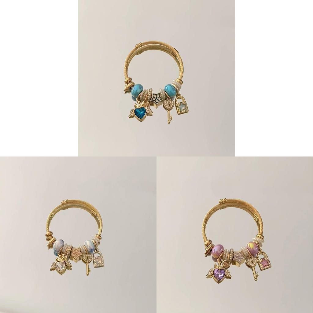 Fashion Heart Pendant Bracelet For Women With Stainless Steel And Electroplating For Love Gift