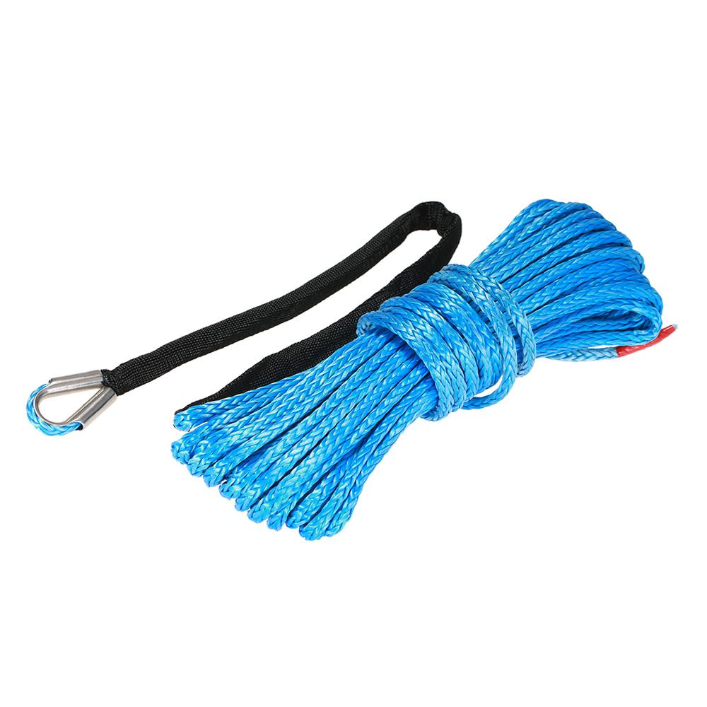 6.5mm*15m 1/4'' x 50' 6600lbs Synthetic Winch Rope Cable,Blue