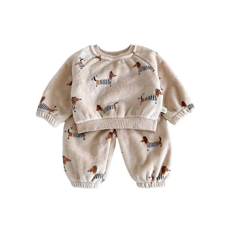 Cartoon-Fleece-Set für Kinder - Winter-Sweatshirt & Sweatpants für 0-5 Jahre (AT198)