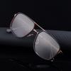 JYL TS Men's Square Metal-Temple - Double-Bridge Sun Shades CY-98378
