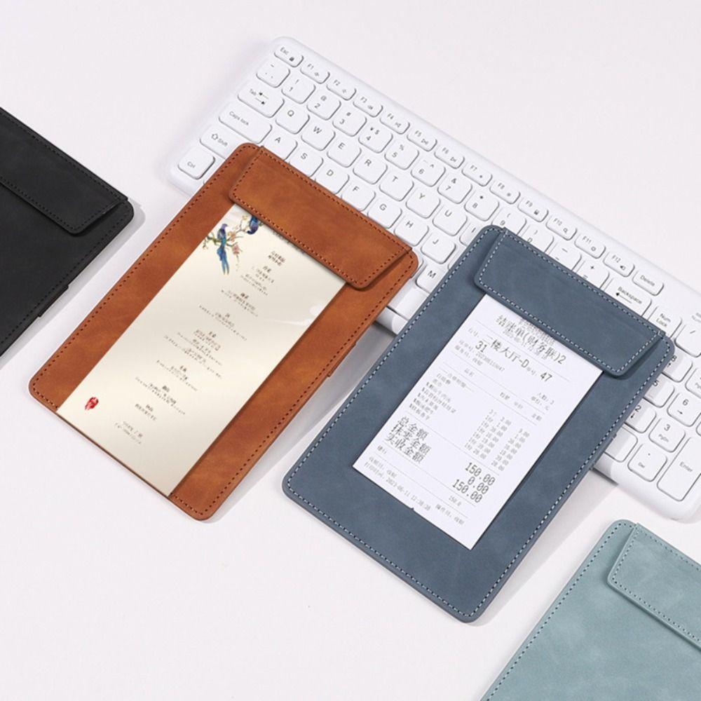 Leather Mini File Folder Portable Writing Pad High Quality Menu Covers  School Office