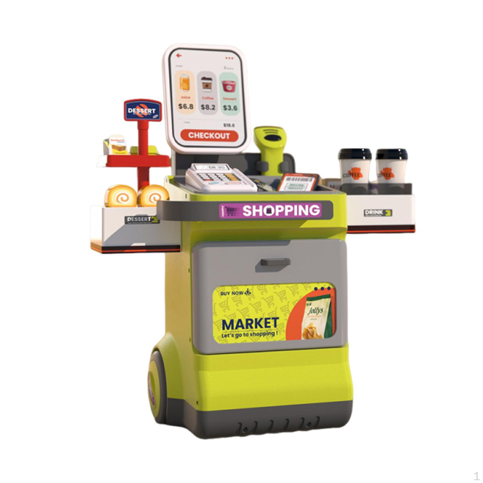 

Детский игровой набор «Продуктовый магазин» для ролевых игр и декораций с набором продуктов, для детей от 3 лет зелёный