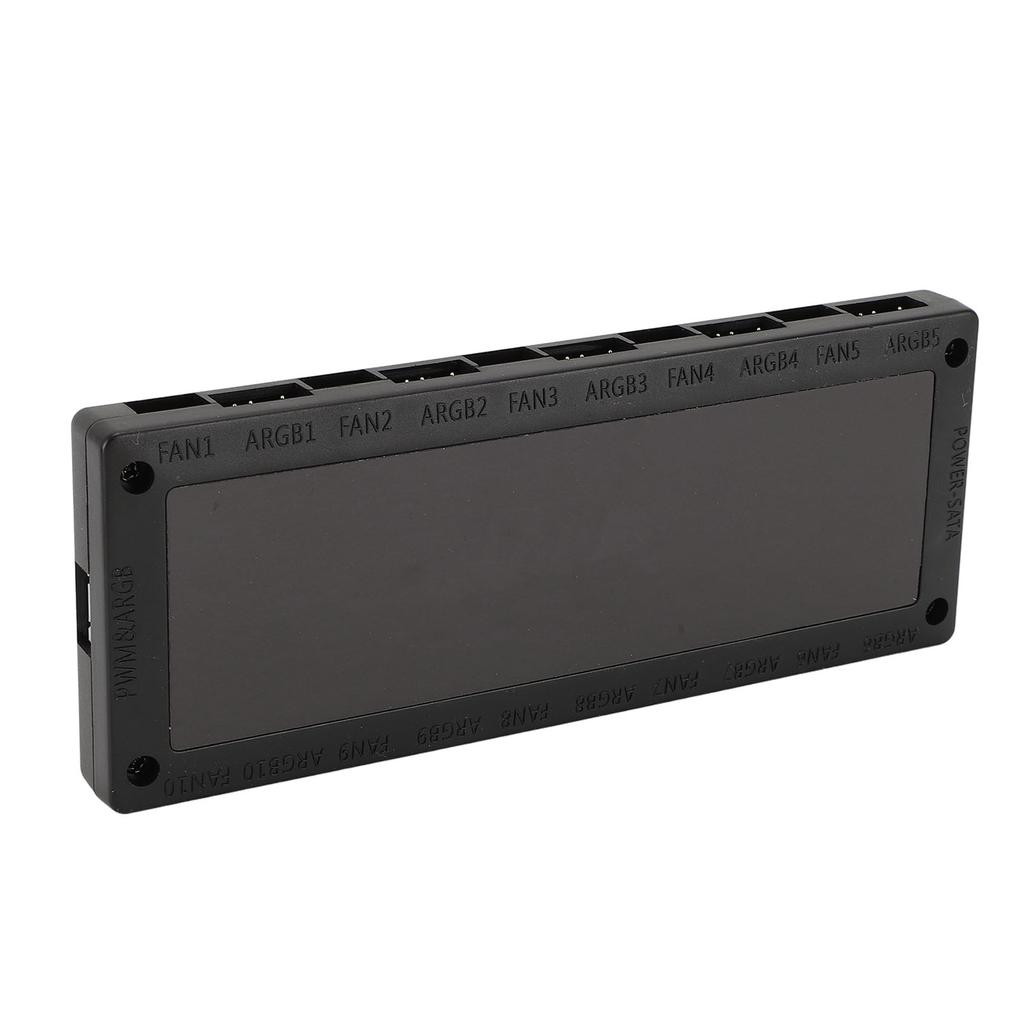 ARGB Fan Hub with Hidden Magnetic Base Serial ATA Power Port 5V 3Pin PWM ARGB Fan Hub for 10 Fans PC Case