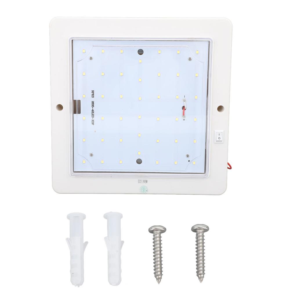 8x8 Zoll DC 12-24V Quadratische Wohnmobil-Kabinen-Deckenleuchte 9W LED Innen-Decken-Dachlicht Kabinenleuchte für Autoanhänger Wohnmobil