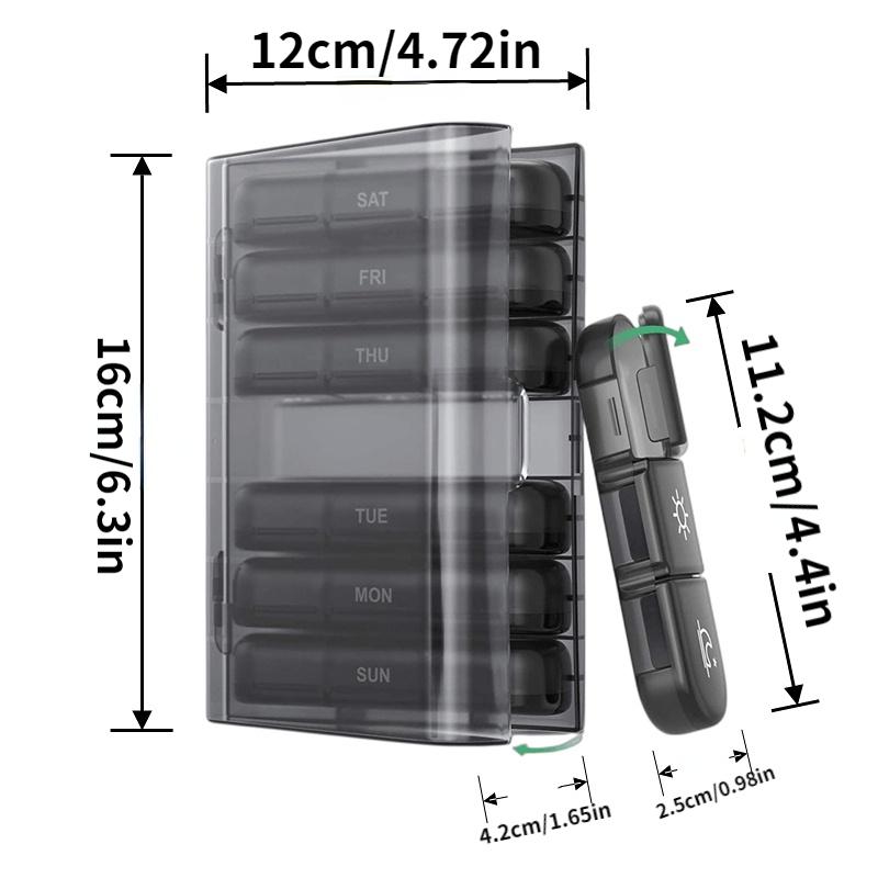Pill Box 7 Days 21 Grids 3 Times One Day Pills Case Organizer Portable Large Storage Container Tablet Vitamin Medicine Fish Oils