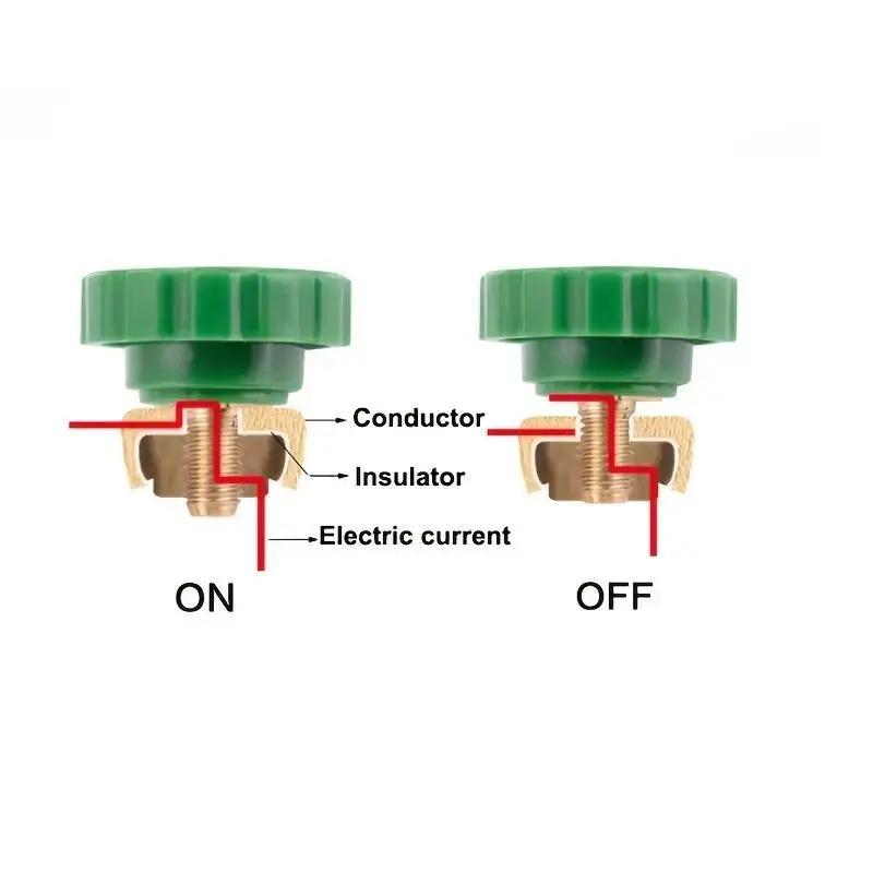 Car Battery Disconnect Isolator Switch Brass Heavy-Duty Quick Cut Off for 12V 24V Marine Boat Truck RV