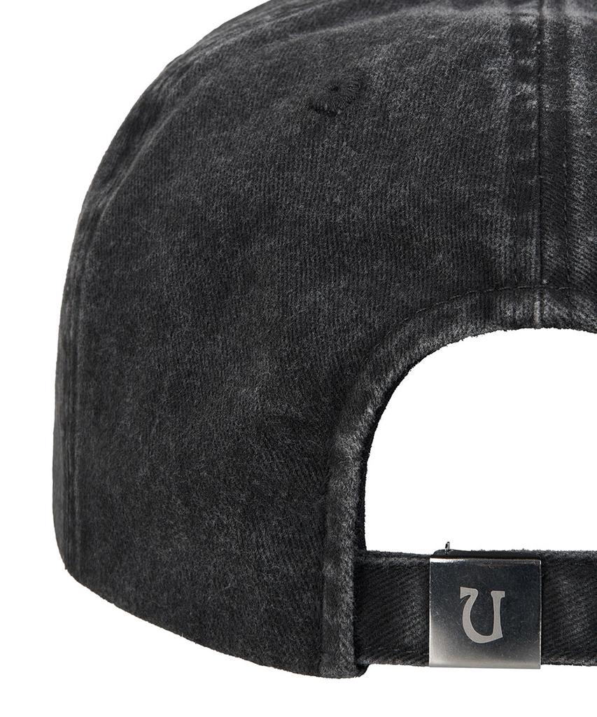 Uusoo Damage 6-Panel Ball Cap_ Washed Black