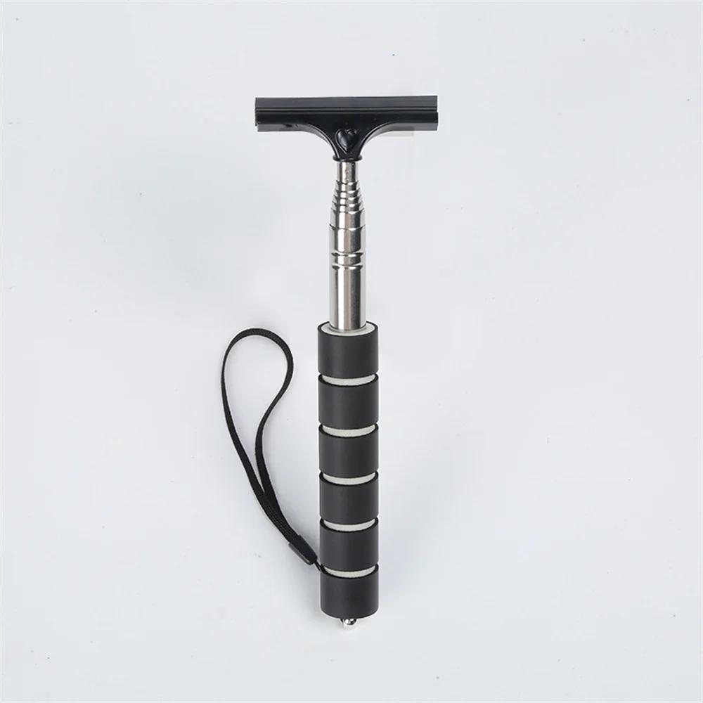 

Автомобильный стеклоочиститель для зеркала заднего вида, телескопическая выдвижная щетка из нержавеющей стали с многослойной головкой, щетка для мытья окон, ручной дворник чёрный