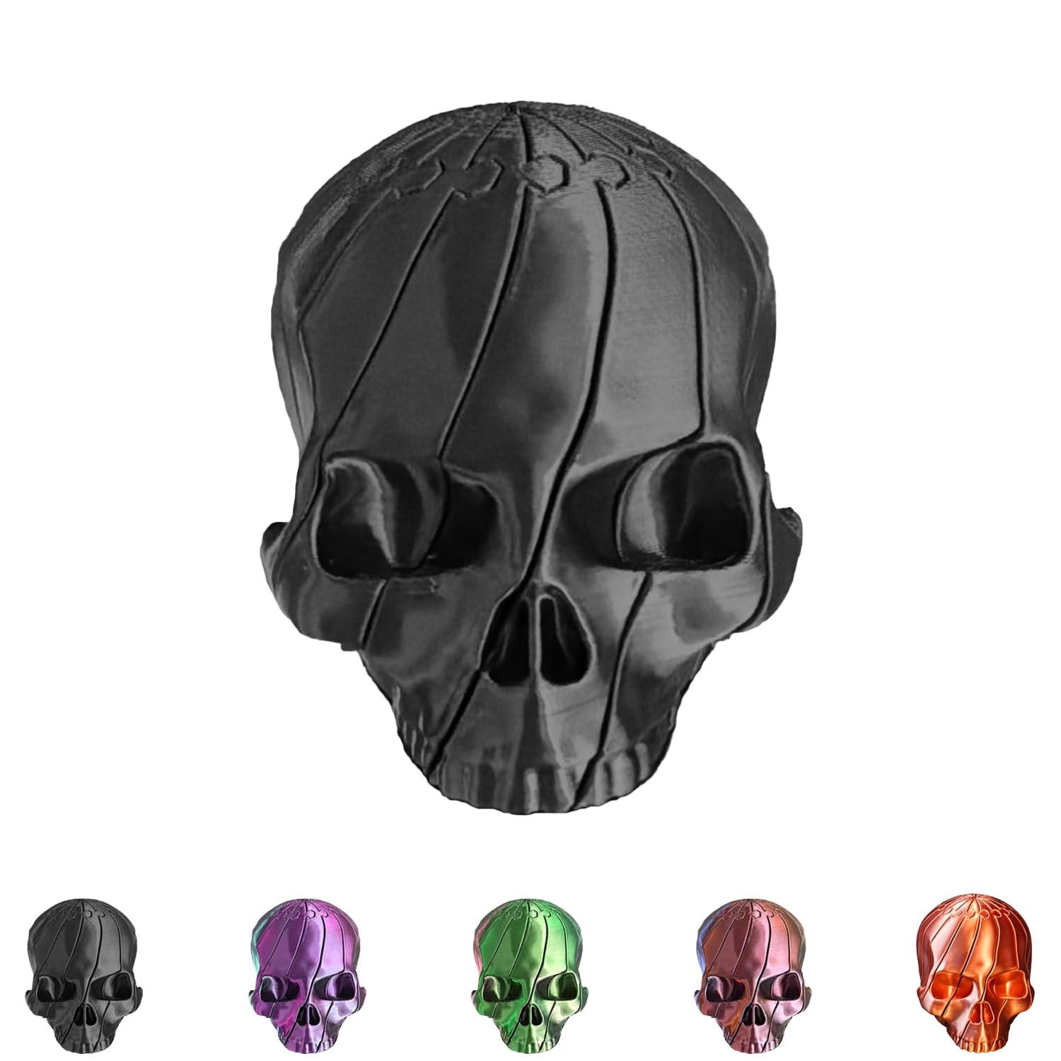 3D Printed Twisty Skull Fidget Toy, 3D Printed Skeleton, Rotating Clicker Fidget, Skull Sensory Toy for Stress Relief,, Halloween Gothic Novelty Gift