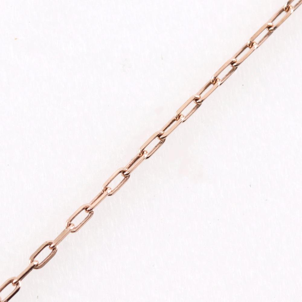4℃ heart Necklace K10 Pink Gold/diamond heart 1.2g Women Used