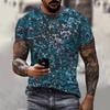 Fashion Men's Crew Neck Short Sleeve 3D Casual Color Printing Casual Short Sleeve Crew Neck T-Shirt