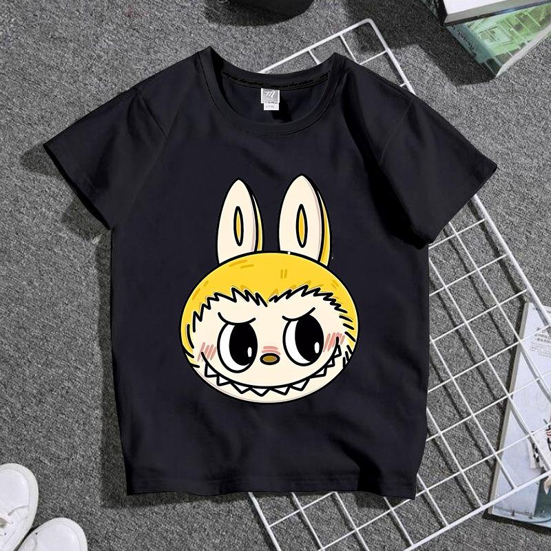 Kreslený elf grafický Labubu dětské potištěné tričko léto dámské ležérní venkovní dívčí trička s krátkým rukávem top oblečení