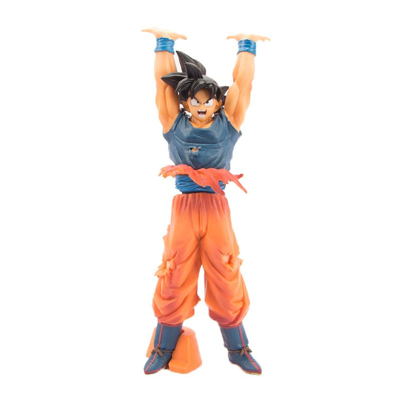 25cm Anime Dragon Ball Super Saiyan Son Goku Kakarotto Spirit Bomb Pvc Model Collection GK Toys Room Tabletop Decor Accessories