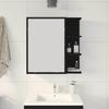 Bathroom Mirror Cabinet with Shelf and Door Black Oak Effect