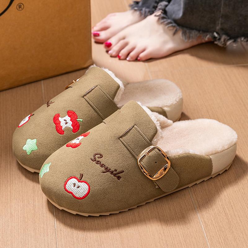 

Ретро Мультяшные Хлопковые Женские Летние Нескользящие Тапочки: Модные, Универсальные, На плоской подошве, С закрытым носком для улицы и дома. 38-39