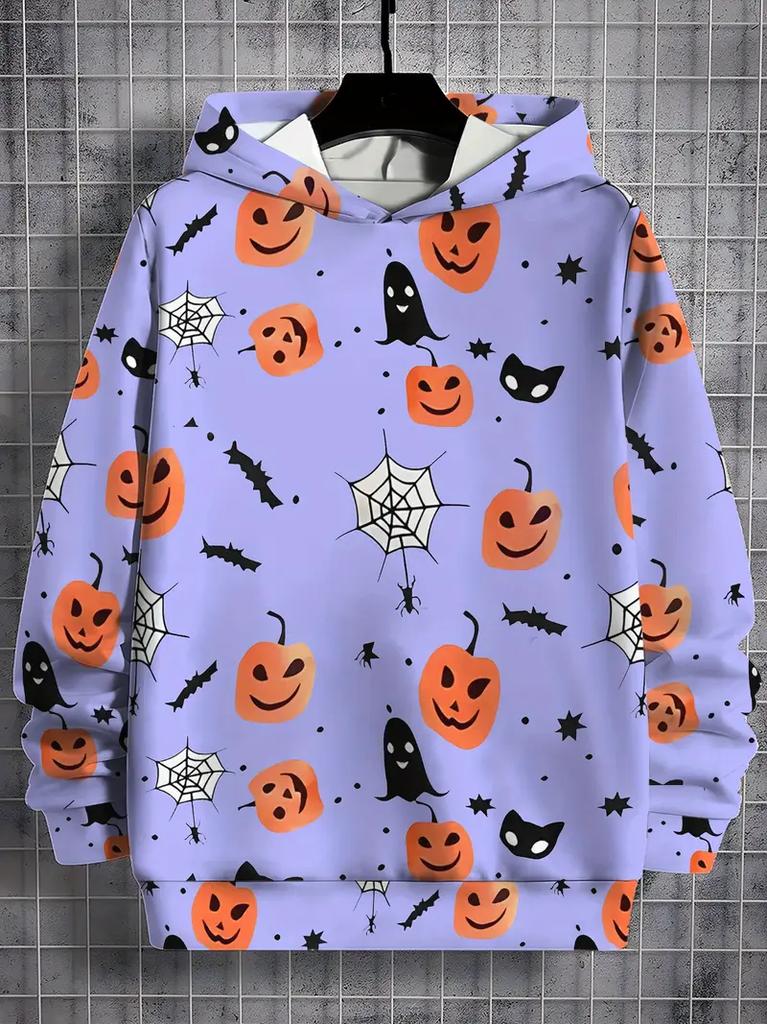 Halloween Men's Pattern Hoodie Pumpkin 3d Print Daily Classic Casual Pullover Vacation Outing Hoodie Long Sleeve Y2k Hooded