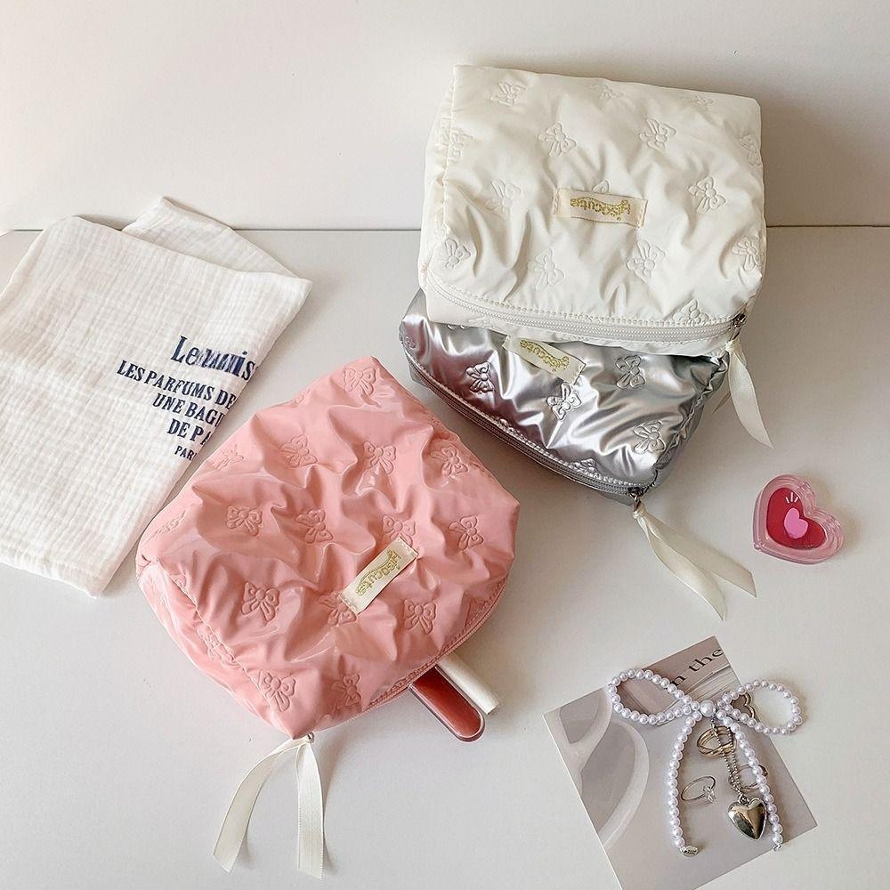 Wash Pouch Bow Cosmetic Bag Bowknot Love Heart Bow Coin Pouch Sweet Bow Stationery Bag  Travel