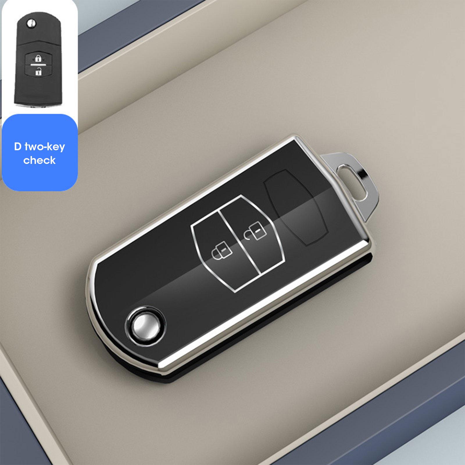 

2 кнопки TPU держатель ключа для Mazda 2 3 5 6 CX7 CX9 RX8 MX5 MPV Demio чехол для автомобильного ключа чехол для пульта дистанционного управления брелок сумка протектор чёрный