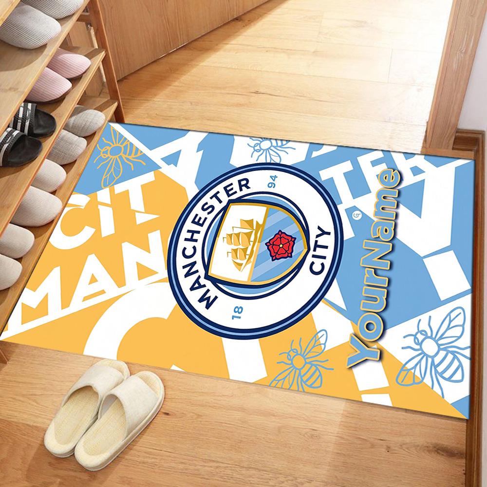 Manchester City 55 Customizable Name Area Rug Design for Decorate room Outdoor Dining Room Entryway Antislip Carpet Office home decor Spiritual Gift