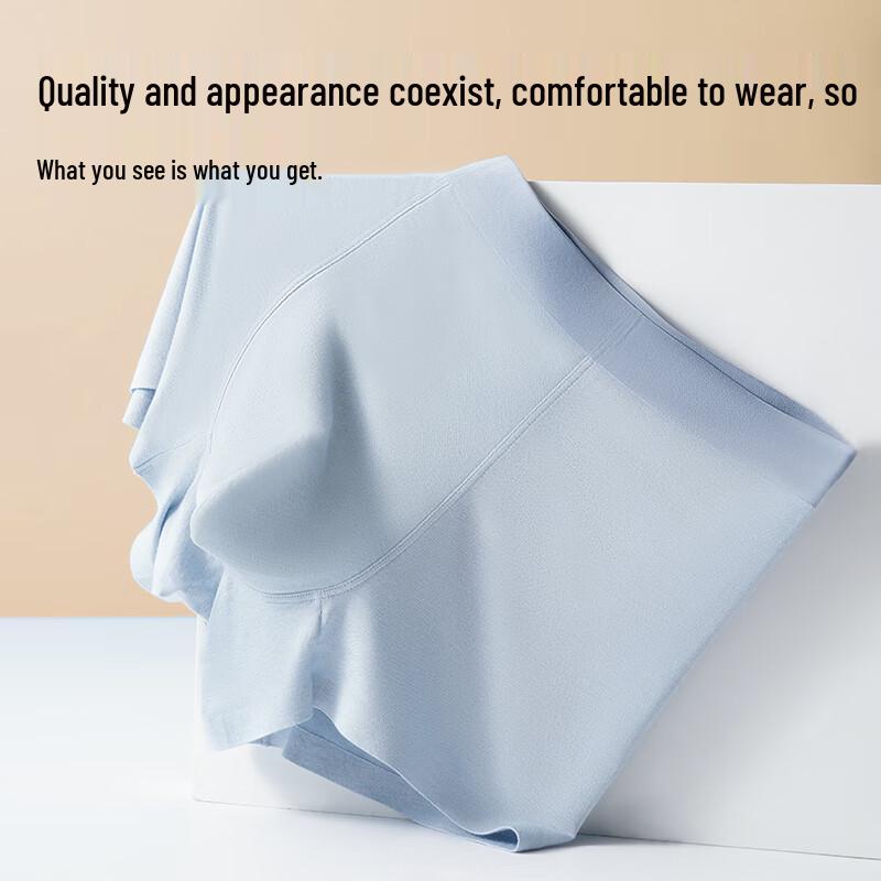 MiiOW Men's Seamless Modal Boxer Briefs with 6% Wool (3-Pack)