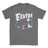 Elvira Herrin der Dunkelheit Grab und Blitz Unisex T-Shirt Vintage Tees Kurzarm Rundhals T-Shirts Baumwolle Große Größen Kleidung