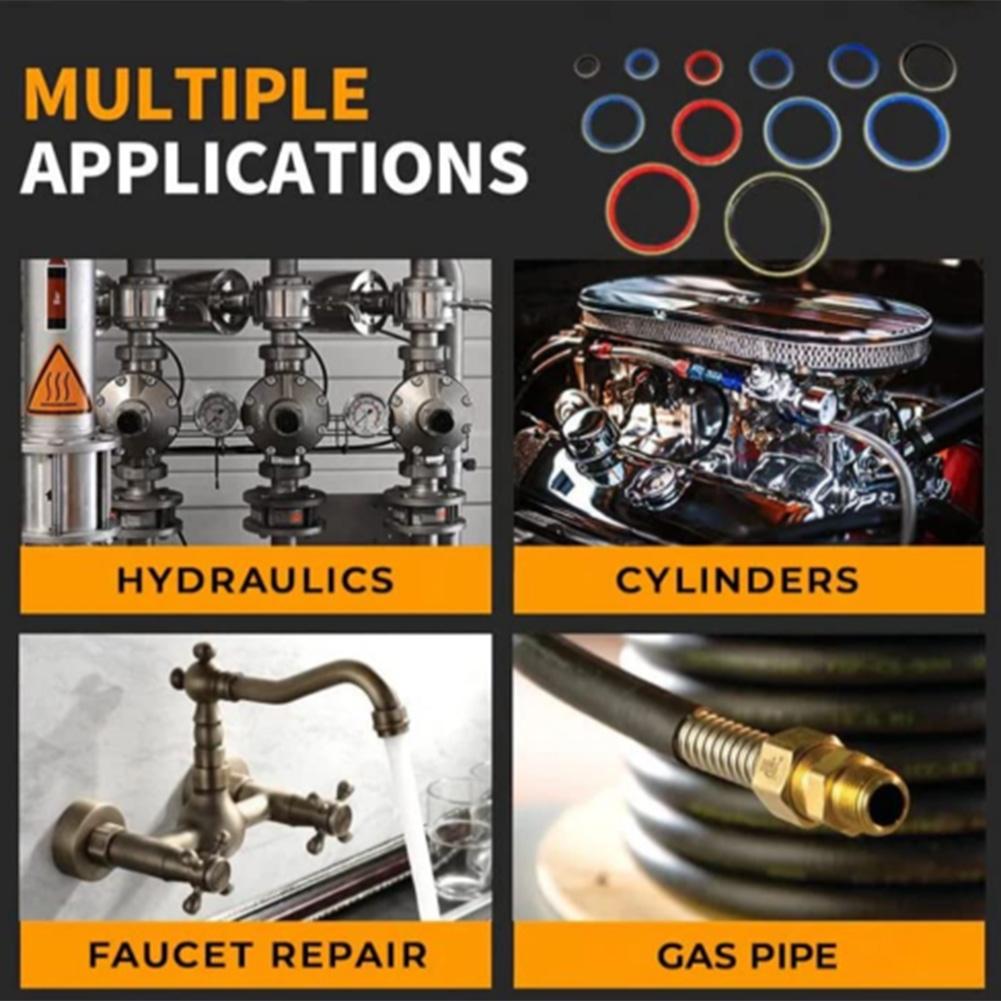 100 Stück/ 245 Stück Sortiertes Dichtungsring-Set Gummi Kombinationsdichtung Reparatur-Box