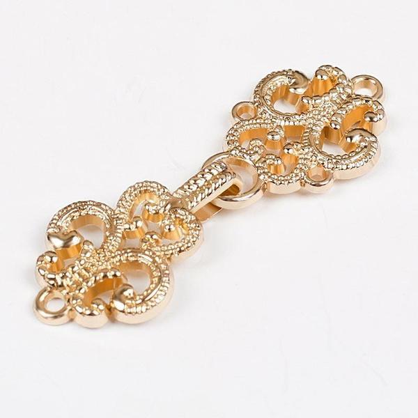 5 Pairs Chinese Knot Buttons Cloak Clasp Fastener Cardigan Clips  Buttons Embellishments for Clothing Vintage Bottoni in Metallo