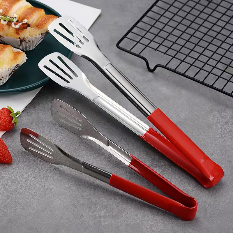 Heavy-Duty Stainless Steel 304 Tongs for Barbecue, Bread, Steak, and Roasting.
