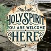 2D Flat, 1pc Round Aluminum Hanging Sign, Halloween Decor with Soul Theme. This Round Metal Sign Features a Floral and Cross Design with the Phrase