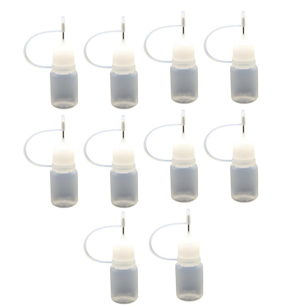 10Pcs Precision Needle Tip Applicator Bottles 5/10ml Needle Tip Squeeze Bottle for Glue Ink Liquid Acrylic Painting