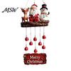 Holiday Party Hanging Decor Christmas Santa Wind Chime, Festive Ornament, Claus Snowman Elk Decorative Metal Bells for Garden Chime Patio Yard