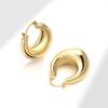 Exaggerated Metallic Geometric Minimalist Oval Hoop Earrings Niche Fashion Temperament Jewelry