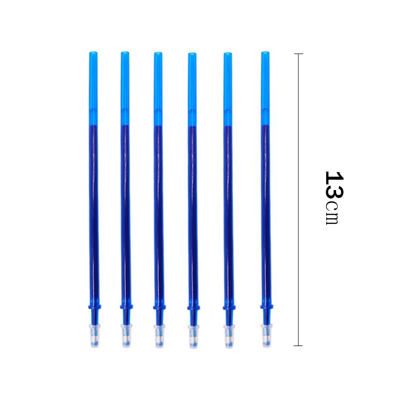 12 Pcs/Set Erasable Pen 0.5mm Refill Washable Handle Rod Blue/Black/Red Ink Gel Pen for School Office Writing Supply Stationery