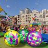3 Pcs 24 Inch Mardi Gras Decorations Giant Mardi Gras Inflatables Ball Masquerade Inflatables PVC Outdoor Air Blow up Balls for Themed Party