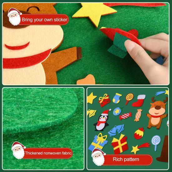 Felt Christmas Tree for Toddlers with Lights DIY Games Kids