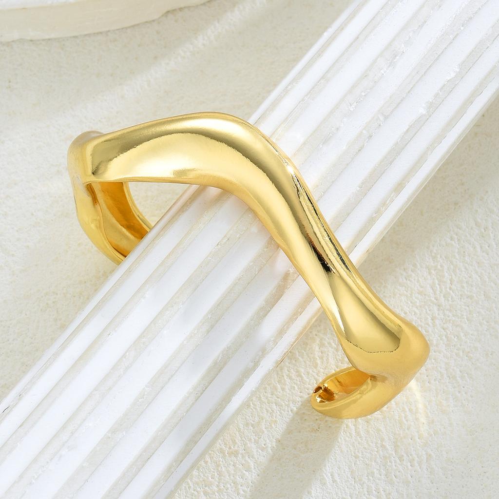 17KM Geometric Alloy Open Bangle Fashion Jewelry Women Elegant Shiny Daily Party Accessory Decorative Gift For Her Trendy Use