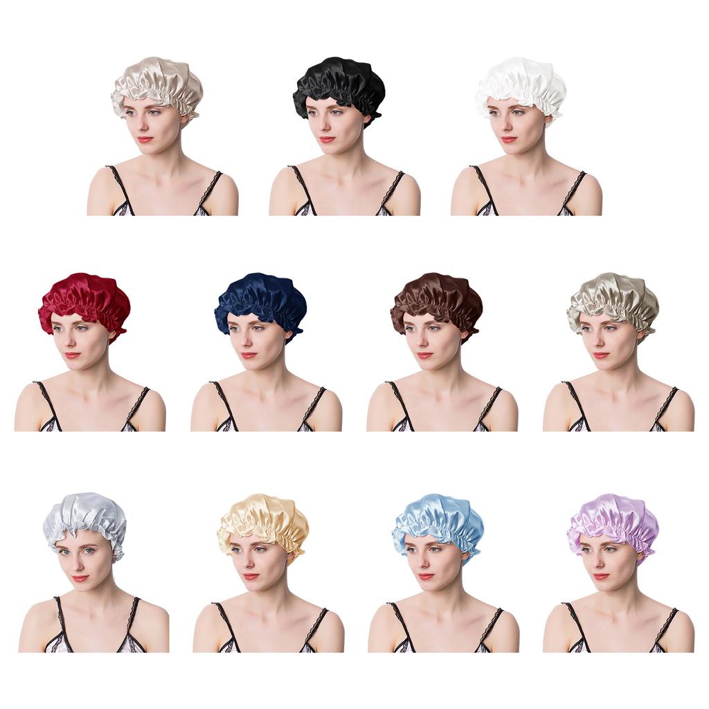 Reusable Bonnet Cap Soft Shower Cap for Bathing Sleeping Hair Care Sleep Cap