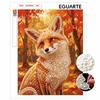 Sparkling Pearl Painting on Stretched Frame Autumn Fox Art DIY Bead Craft Canvas Relaxing Hobby Gift for Craft Lovers Creative Home Decor Project