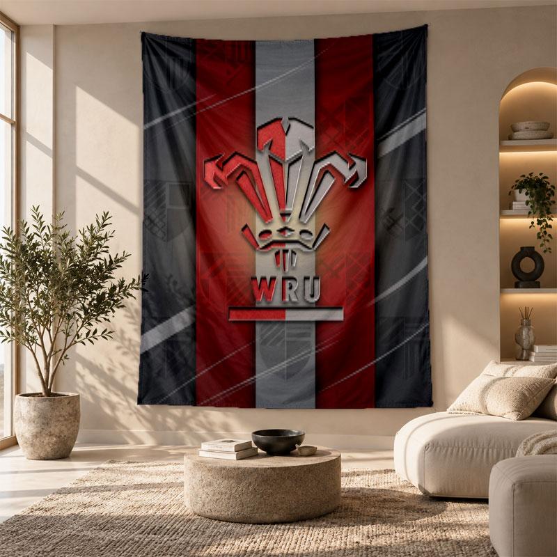 Decorative Tapestry,Wales Rugby Printed Wall Art, Lightweight Wall Hanging For Bedroom Background