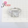 Square Shaped Big CZ Jewelry 925 Sterling Silver Color Color Ring Size 6 7 8 for Fashion Women Popular Engagement Ring Wholesale