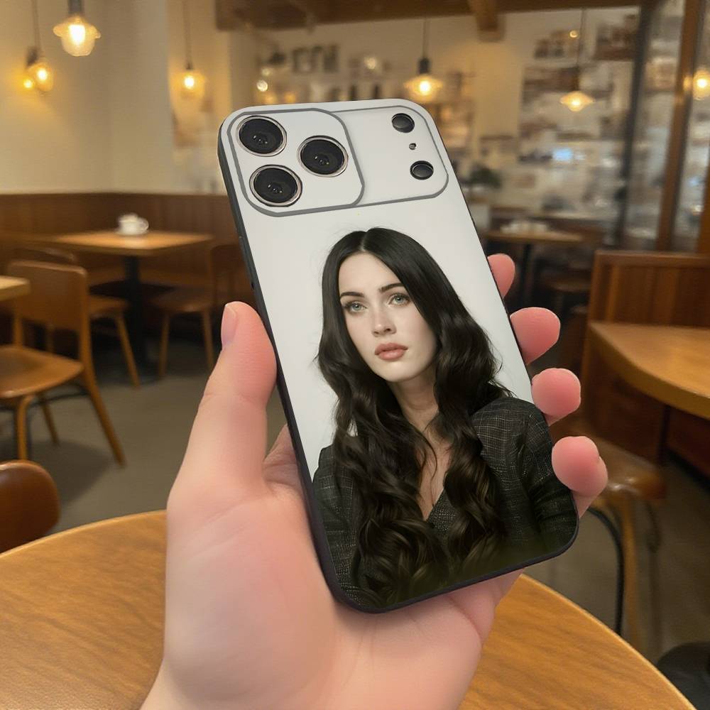 

Actress M-Megan Fox Black Soft Cover Phone Case For iPhone 17,16,15,14,13,12,11,Pro,Max,Plus iPhone15