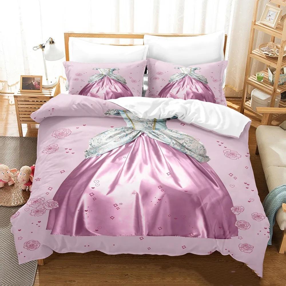 

Princess Crown Bedding Sets For Girls Microfiber Duvet Cover Set Full Size ,Pink Butterfly Festival Comforter Cove Pillowcases EU single(135x200cm)