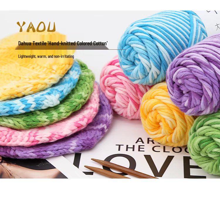 Eight-Strand Cotton Milk Yarn for DIY Crochet and Knitting - Medium Thick, Ideal for Handmade Scarves.