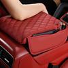 Red Leather Car Armrest Cushion Cover Center Console Pad Protector Accessories .
