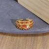 French Court Medieval Light Luxury Colored Treasure Red Zir*****Pen Ring Fashion Niche Light Luxury High-End Ring Woman