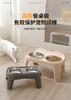 Pet Food Bowl Dog Folding Bowl Large Dog Elevated Neck Protection Double Bowl Cat Stainless Steel Bowl Anti-Spill Drinking Bowl