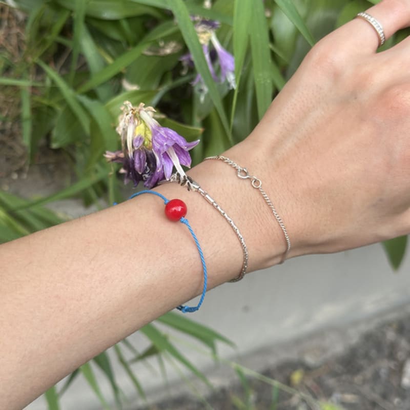 OURPIERRE RED BALL ROPE BRACELET