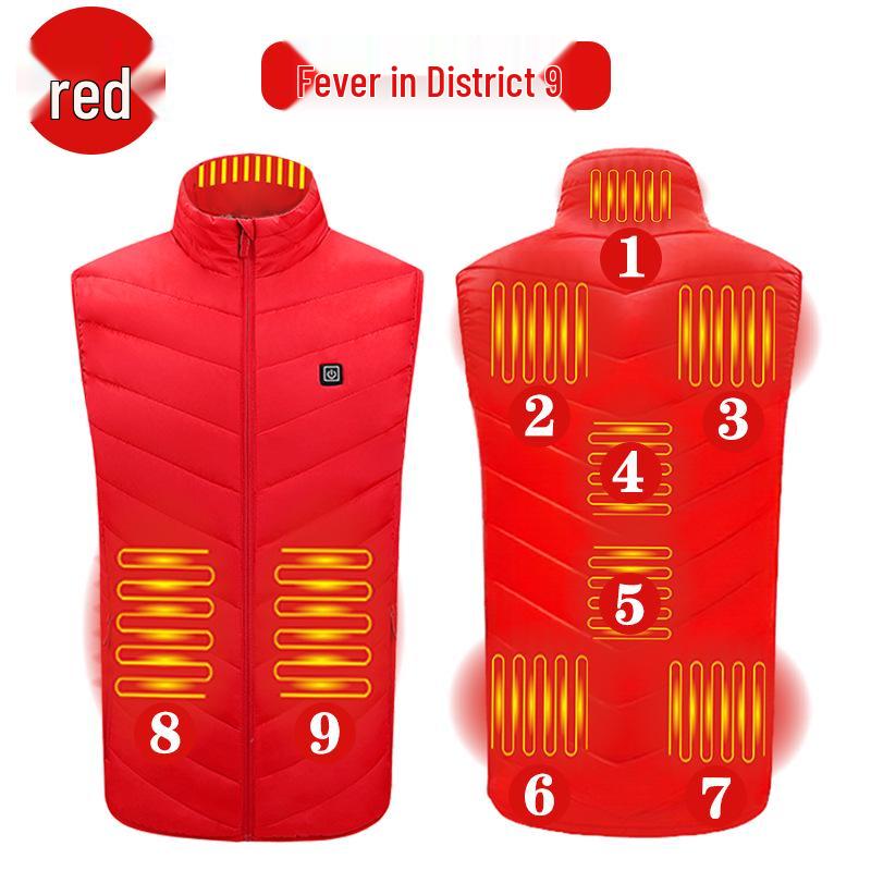 Unisex Smart Heated Vest with Temperature Control - Winter Warmth, Cotton, Plus Size