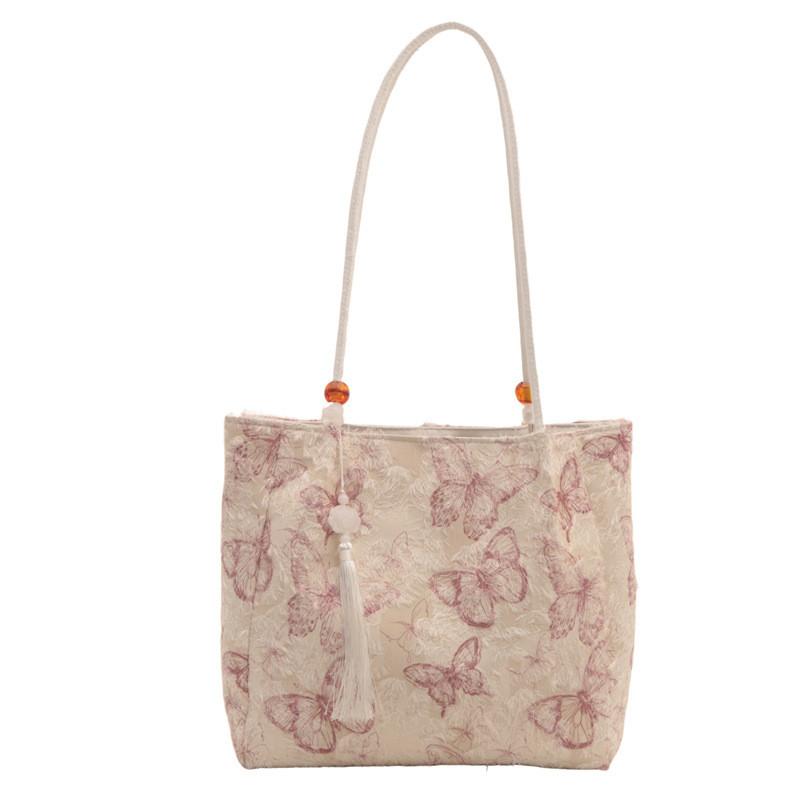 Chic And Trendy New Chinese Style Shoulder Bag For Women Spacious Commuter Tote With Unique Stitching